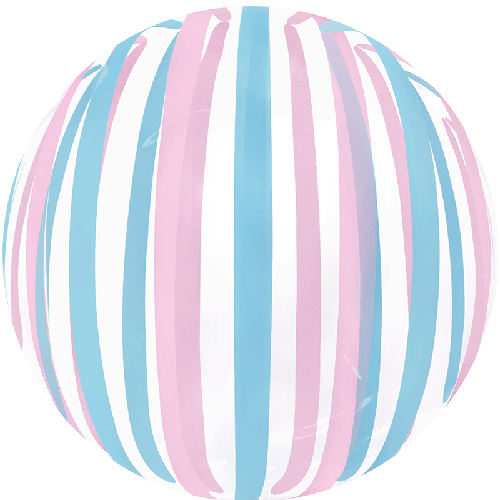 Stripe Bubble Balloons 18 Blue Pink (FR)