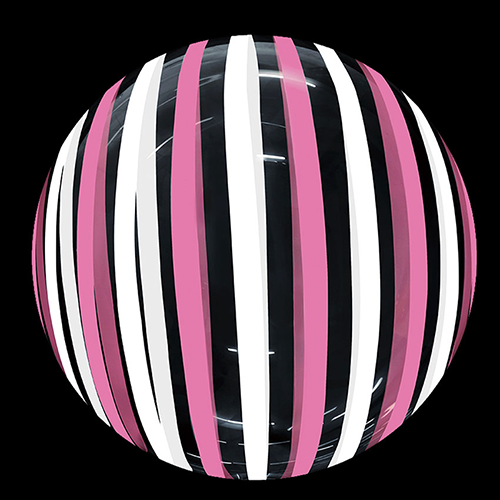 Stripe Bubble 18" Rose Blanc - Eanjia