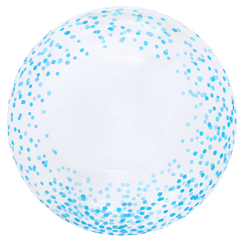 Printed Bubble Balloons 20 Blue dots (FR)