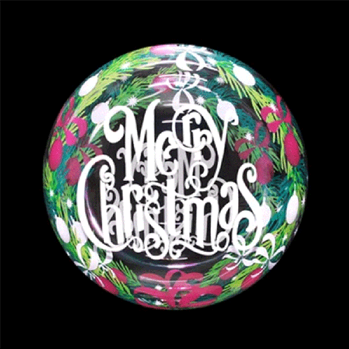 Printed Bubble Balloons 20 Merry Christmas (FR)