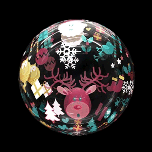 Printed Bubble Balloons 20 Rudolph (FR)