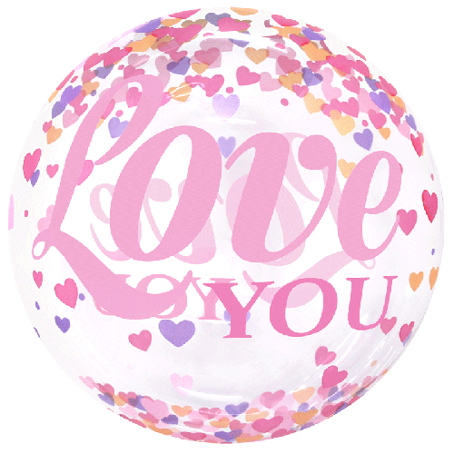 Printed Bubble Balloons 20 Love You (FR)