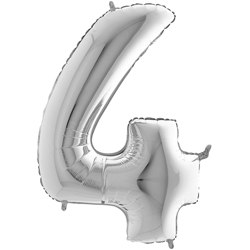 Chiffre '4' Argent 40" - Grabo