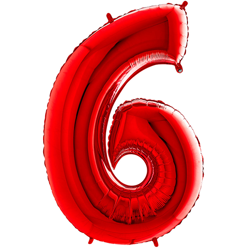 Chiffre '6' Rouge 14"  - Grabo