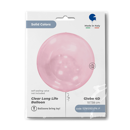 GLOBE TRANSPARENT PINK 4D 15'  PKGD (FR)