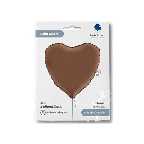 Coeur Satin Chocolat 18" - Grabo