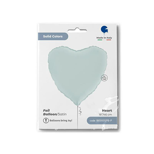 Coeur Satin Pastel Blue 18" - Grabo