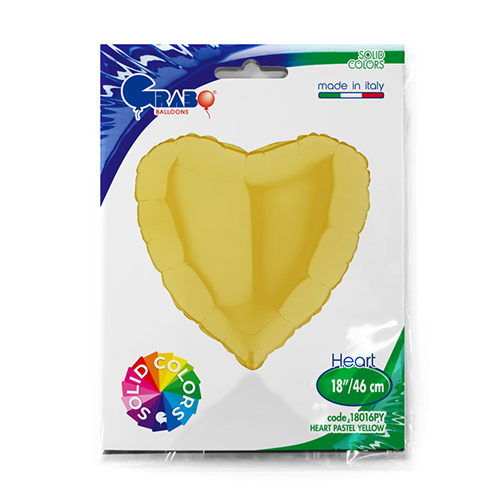 Coeur Pastel Jaune 18"  - Grabo