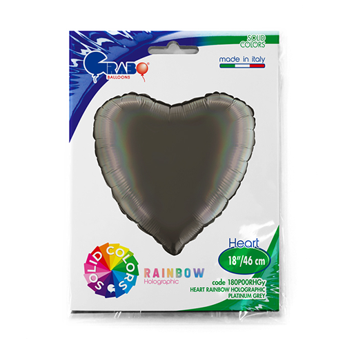 COEUR HOLO GRIS PLATINE 18' Emballé (FR)