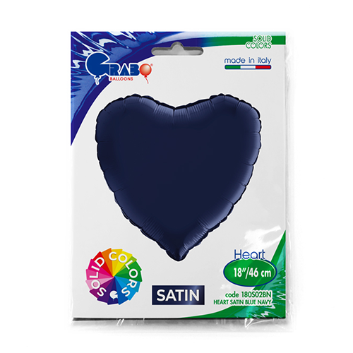 COEUR SATIN BLEU MARINE 18' Emballé (FR)