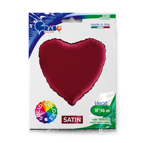 COEUR SATIN CERISE 18' Emballé (FR)