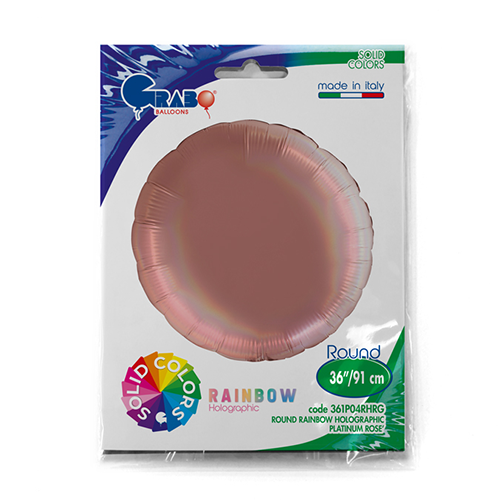 ROND HOLO ROSE PLATINE 18' Emballé (FR)