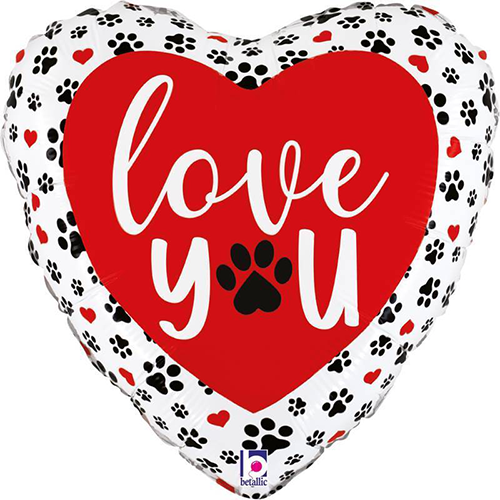 LOVE YOU PAW PRINTS 9' VRAC (FR)