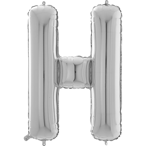 LETTRE 'H' ARGENT 26'' EMBALLE (FR)