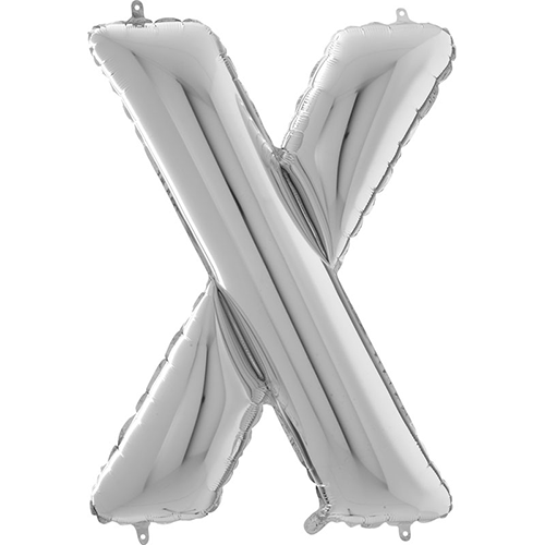 LETTRE 'X' ARGENT 26'' EMBALLE (FR)