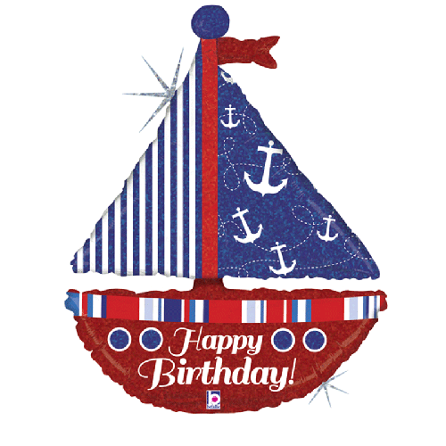 Nautical Birthday Sailboat 37" - Grabo