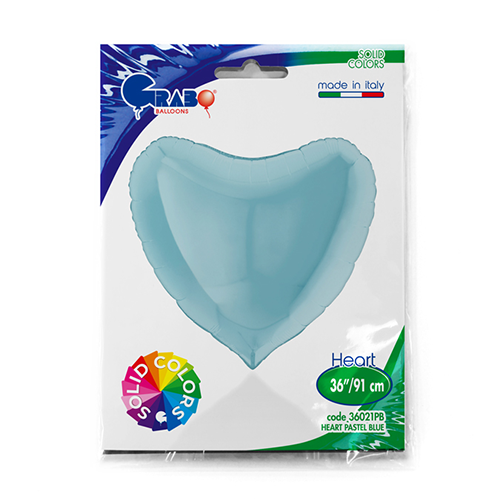 Coeur Pastel Bleu 36" - Grabo