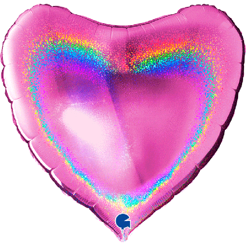 COEUR GLITTER HOLOGRAPHIC FUCHSIA 36' VRAC (FR)