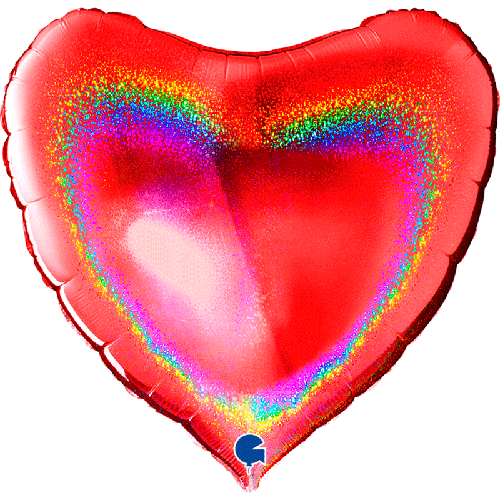 COEUR GLITTER HOLOGRAPHIC RED 36' VRAC (FR)