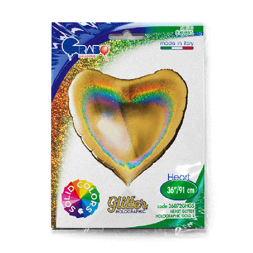 COEUR GLITTER HOLOGRAPHIC GOLD5 36' EMBALLE (FR)