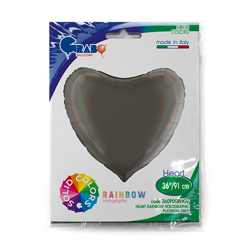 COEUR HOLO GRIS PLATINE 36' Emballé (FR)