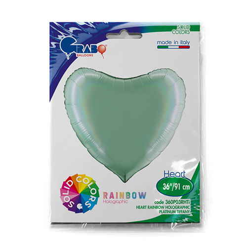 Coeur Holo Tiffany Platine 36" - Grabo