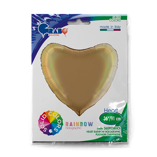 COEUR HOLO CHAMPAGNE PLATINE 36' Emballé (FR)