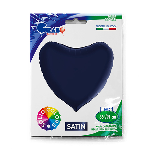 Coeur Satin Bleu Marine 36" - Grabo