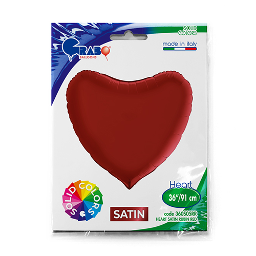 COEUR SATIN RUBIS ROUGE 36' Emballé (FR)