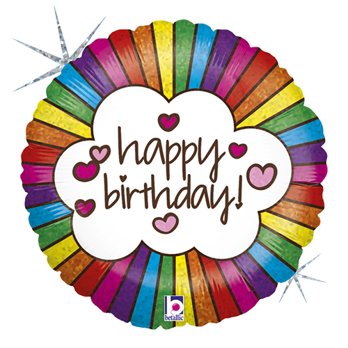 Retro Rainbow Birthday 18" - Grabo