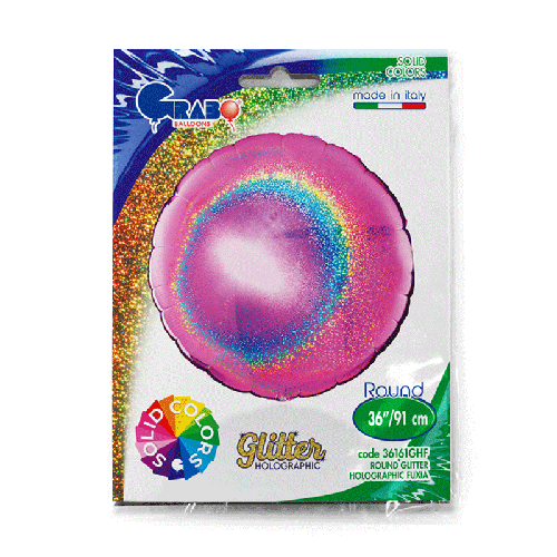 ROND GLITTER HOLOGRAPHIC FUCHSIA 36' EMBALLE (FR)