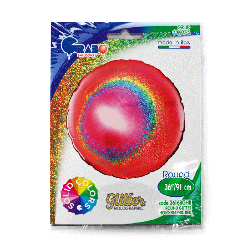 ROND GLITTER HOLOGRAPHIC RED 36' EMBALLE (FR)