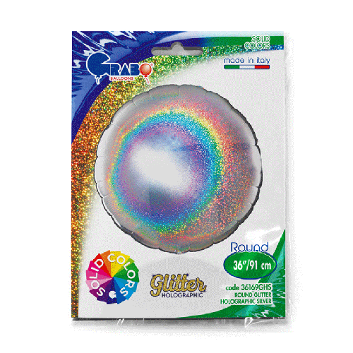 ROND GLITTER HOLOGRAPHIC SILVER 36' EMBALLE (FR)