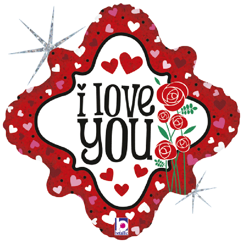 DIAMOND I LOVE YOU HEARTS AND ROSES 18' (FR)