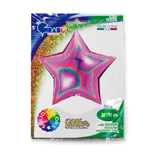 Étoile Glitter Holographic Fuchsia 36" - Grabo