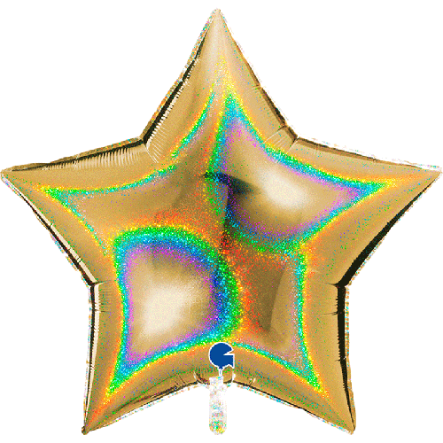 Étoile Glitter Holographic Gold5 36" Vrac - Grabo