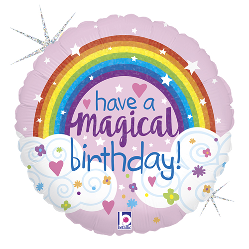 Glitter Magical Rainbow Birthday 18" - Grabo