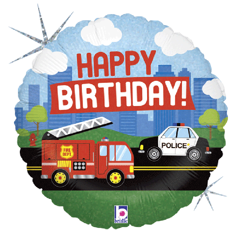 Emergency Vehicle Birthday 18" - Grabo