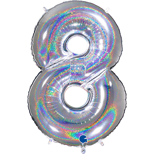 CH '8'  GLITTER HOLO SILVER 40' EMBALLE (FR)