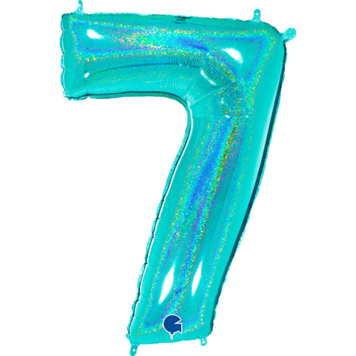 Chiffre '7' Glitter Holo Tiffany 40" - Grabo