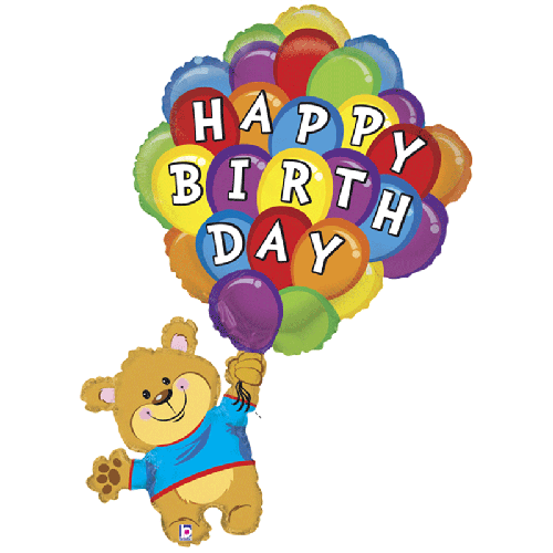 BIRTHDAY BALLOON BEAR 42' PACK (FR)