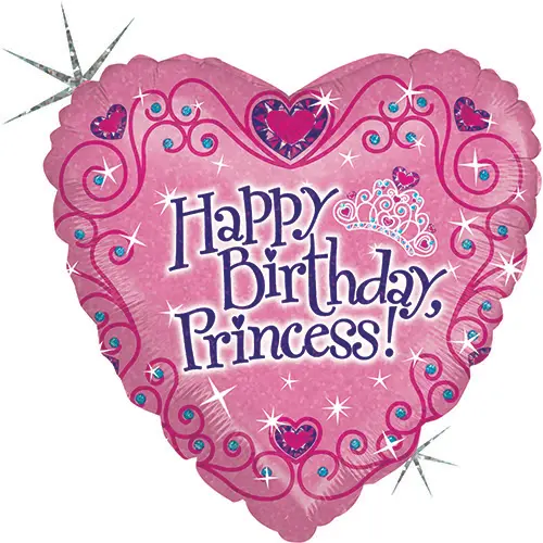 HAPPY BIRTHDAY PRINCESS TIARA HOLO 18'' PACK (FR)