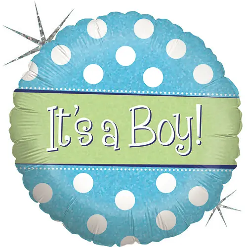 POLKA DOT IT'S A BOY HOLO 18'' PACK (FR)