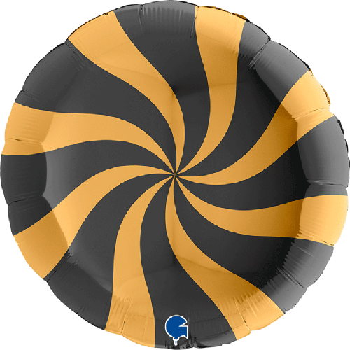 Rond Swirly Gold & Black 36" - Grabo