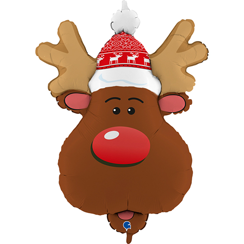 Smiley Reindeer Head 34" - Grabo