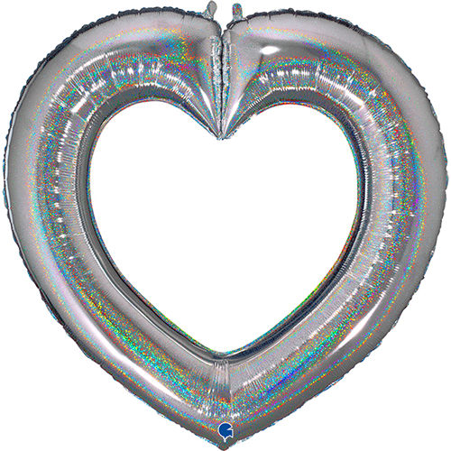 41" Linky Heart Glitter Silver - Grabo