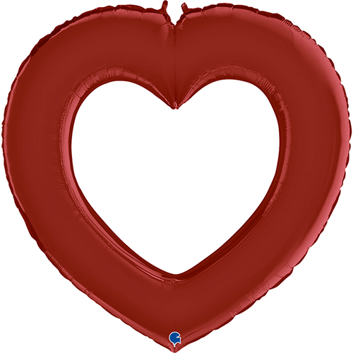 41" Linky Heart Satin Rouge Rubis - Grabo