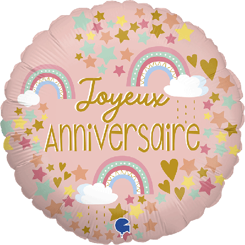 JOYEUX ANNIV ARC EN CIEL 18'' PACK (FR)