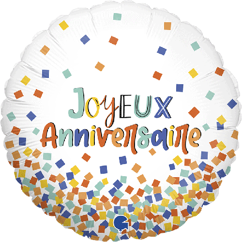 JOYEUX ANNIV CONFETTIS 18'' VRAC (FR)