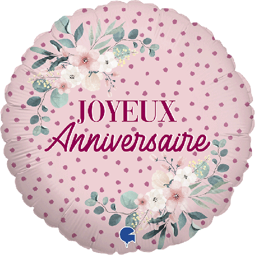 JOYEUX ANNIV FLEURS 18'' PACK (FR)